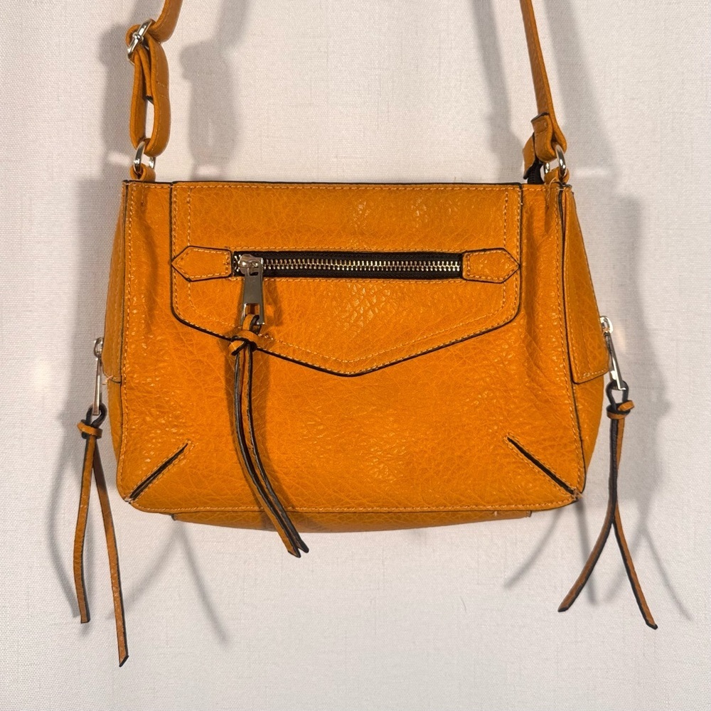 Boho Orange Vegan Leather Crossbody Bag